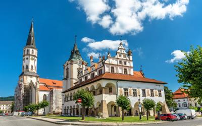 Levoca Old Town Hall and St. James church