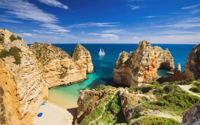Algarve   bay near Lagos town