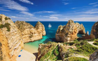 Algarve   bay near Lagos town