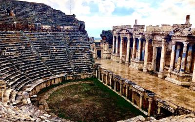 Turkija. Pamukalė. Hierapolis. Amfiteatras