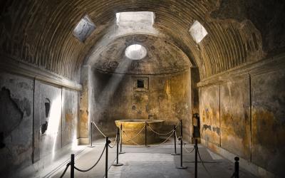 public baths in Pompeii   Italy
