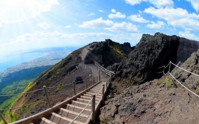 Hiking trail on Vesuvius volcano   Italija