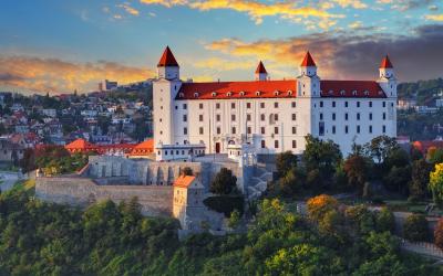 Bratislava castle at sunset   Slovakia