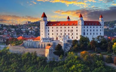 Bratislava castle at sunset   Slovakia