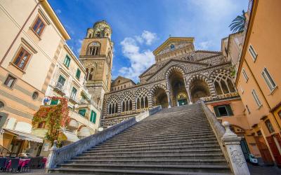 The Amalfi Cathedral bell tower in Amalfi