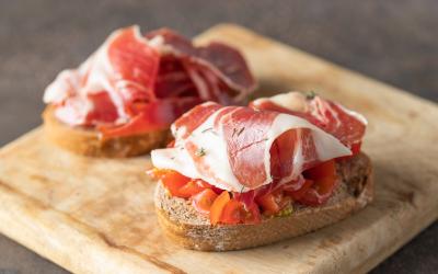 Delicious appetiser Italian prosciutto