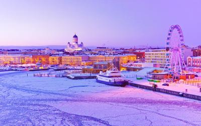winter in Helsinki, Finland.