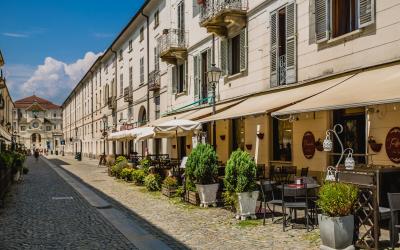 Beautiful buildings and Venaria Reale in Turin city