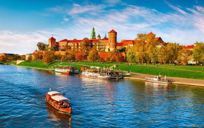 Wawel castle famous landmark in Krakow Poland.