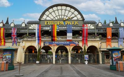 Entrance gate to famous Europa Park in Rust