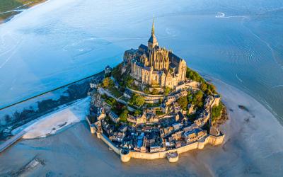 Mont Saint Michel aerial view