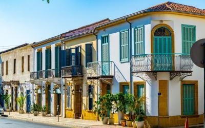 narrow street in the residential area of Nicosia, Cyprus