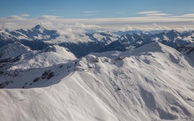 Mountain landscape in Serre Chevalier, French Alps