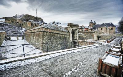 Provence. Fortress Briancon view from the street.