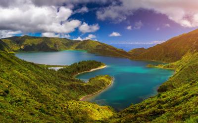 Lagoa do Fogo lake in Sao Miguel Island, Azores, Portugal