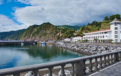 the harbor of Povoacao on Sao Miguel, Azores