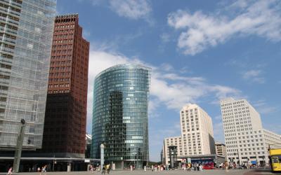 Potsdamer Platz and railway station in Berlin, Germany