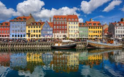 Old port of Nyhavn in Copenhagen, Denmark.