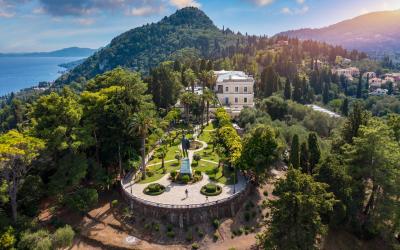 Achilleion palace in Corfu Island, Greece,