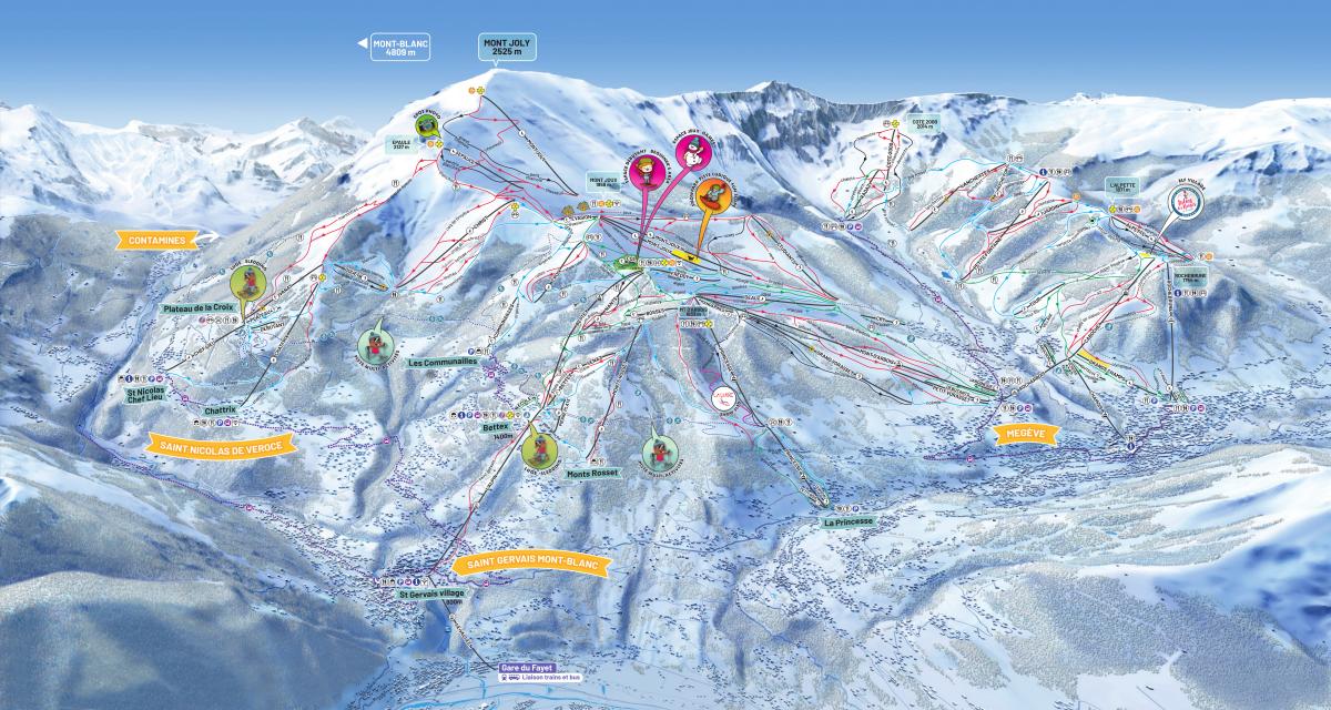Saint Gervais Mont Blanc Ski Map