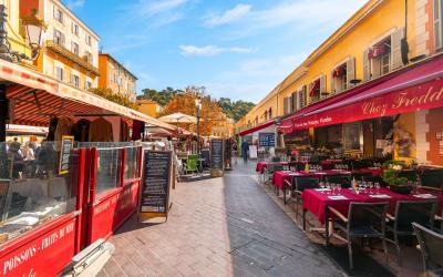 markets in the Old Town of Nice France.