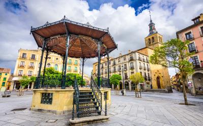 Segovia, Spain gazebo in Plaza Mayor.