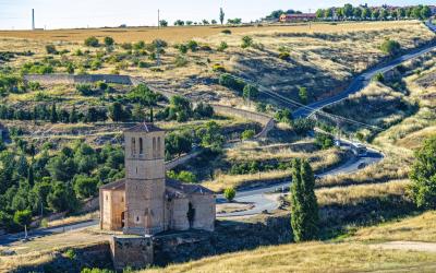 View of Chapel Vera Cruz from Alcazar of Segovia Spain