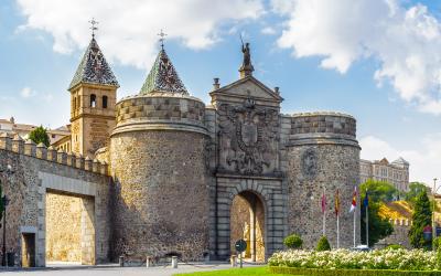 The Puerta de Bisagra, the main entrance onto the territory of Toledo city, Spain