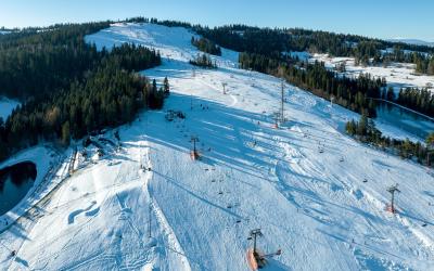 skiers and snowboarders in Bialka Tatrzanska