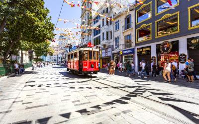 Istiklal Caddesi is one of the most famous streets in Istanbul, in Turkey