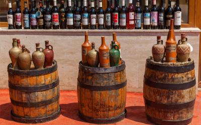 Bottles of Georgian wine