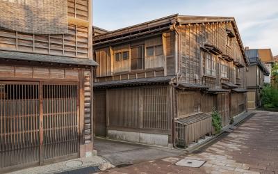 Higashi Chaya District in Kanazawa, Japan.