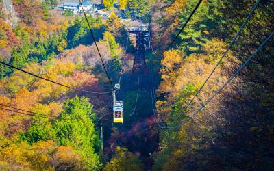 Japan. The City Of Kofu. Cable car in Kofu canyon.