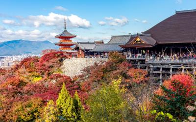 Kiyomizu dera temple in autumn, Kyoto, Japan