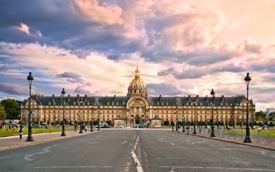 The National Residence of the Invalids in the evening. Paris, France.