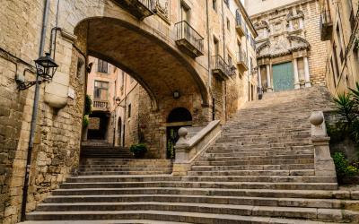 The old city of Girona, Spain