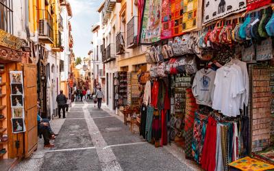 touristic items sold in Granada, Andalusia, Spain