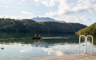 Canoe at Lake Levico, Trentino Alto Adige   Italy