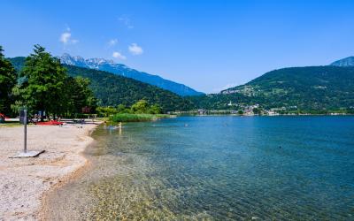 Lake Levico, located in Trentino