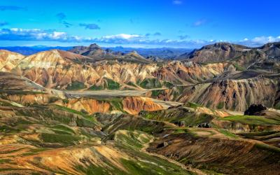 Landmannalaugar , Rainbow mountains landscape view, Iceland