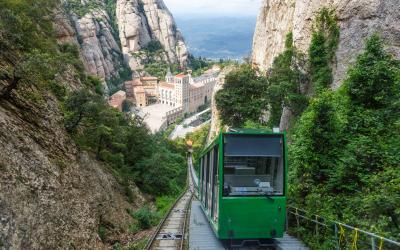 Montserrat Abbey Monastery cable car Barcelona Spain Catalonia