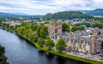View of Inverness, the cultural capital of the Scottish Highlands, UK