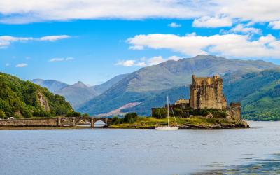 Eilean Donan Castle at western Highlands of Scotland, UK
