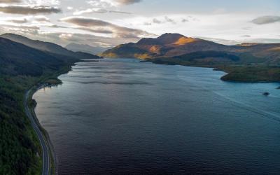 Loch Lomond photographed in Scotland, in Europe.
