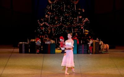 Maria with the Nutcracker beneath the Christmas tree