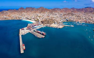 Aerial view of Laginha beach in Mindelo city in Sao Vicente Island in Cape Verde (3)