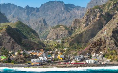 Aerial view of Ribeira Grande, Santo Antao Island Cape Verde
